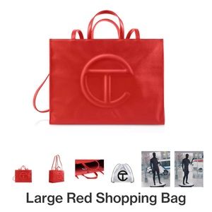 Large red telfar tote- never worn!! Sold out everywhere.